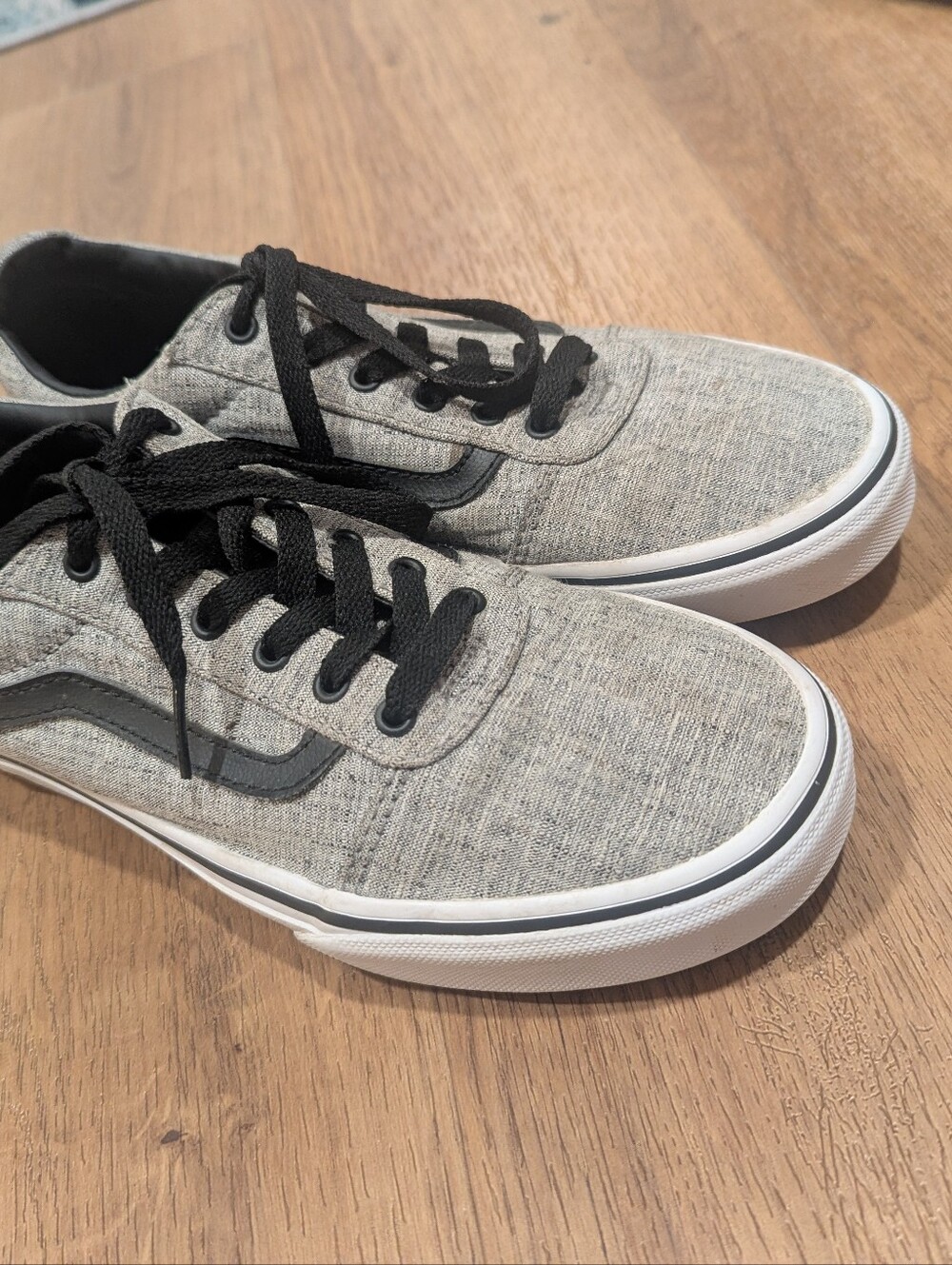 Vans Off The Wall Youth Shoes Size 5Y Grey Skate Sneakers Canvas Low Top kids